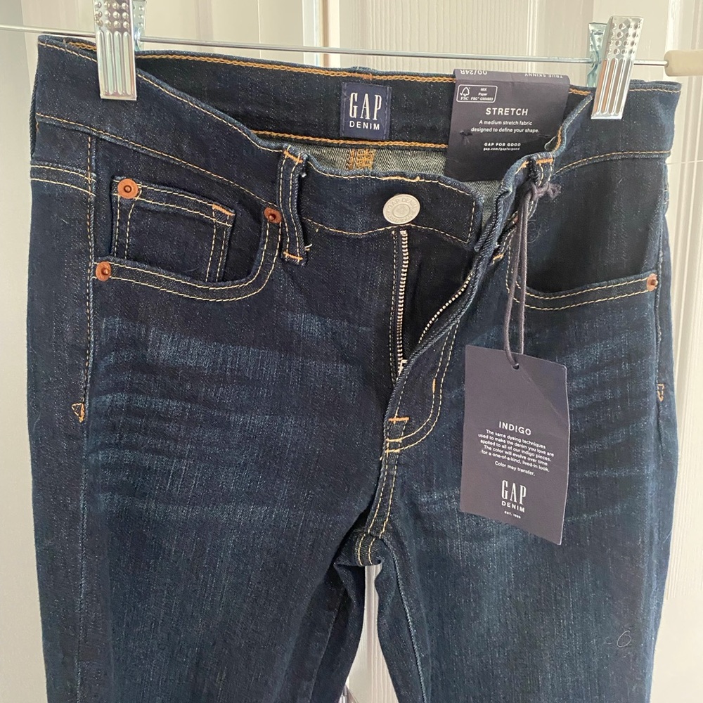 Gap 1969 Mid Rise True Skinny Distressed stretch jeans Women's 00/24R